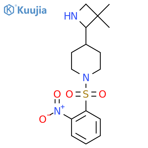 4-(3,3-Dimethylazetidin-2-yl)-1-(2-nitrobenzenesulfonyl)piperidine structure