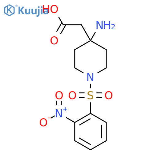 2-[4-Amino-1-(2-nitrobenzenesulfonyl)piperidin-4-yl]acetic acid structure