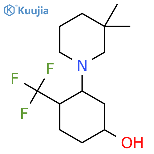 3-(3,3-Dimethylpiperidin-1-yl)-4-(trifluoromethyl)cyclohexan-1-ol structure