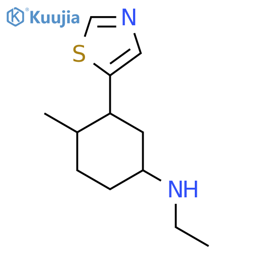 N-ethyl-4-methyl-3-(1,3-thiazol-5-yl)cyclohexan-1-amine structure
