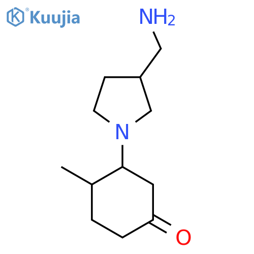 3-[3-(Aminomethyl)pyrrolidin-1-yl]-4-methylcyclohexan-1-one structure