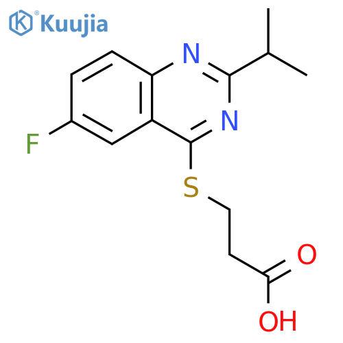 3-{[6-Fluoro-2-(propan-2-yl)quinazolin-4-yl]sulfanyl}propanoic acid structure