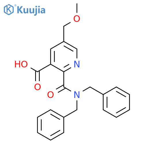 2-(dibenzylcarbamoyl)-5-(methoxymethyl)pyridine-3-carboxylic acid structure