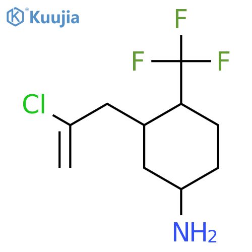 3-(2-Chloroprop-2-en-1-yl)-4-(trifluoromethyl)cyclohexan-1-amine structure