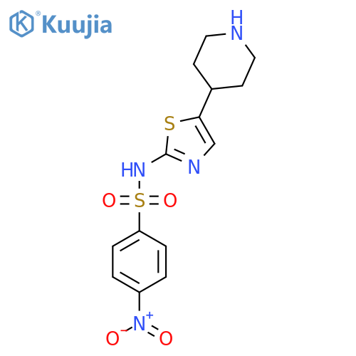 4-nitro-N-[5-(piperidin-4-yl)-1,3-thiazol-2-yl]benzene-1-sulfonamide structure