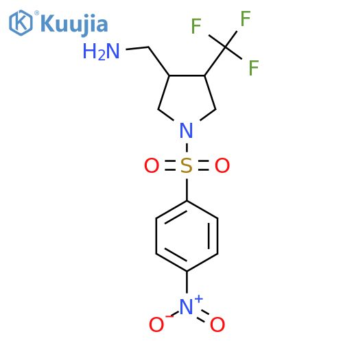 1-[1-(4-Nitrobenzenesulfonyl)-4-(trifluoromethyl)pyrrolidin-3-yl]methanamine structure