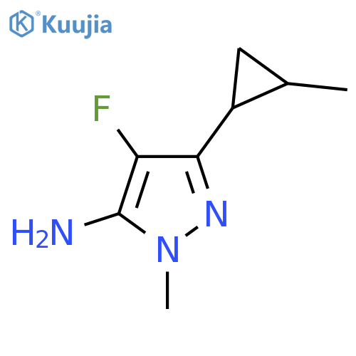 4-fluoro-1-methyl-3-(2-methylcyclopropyl)-1H-pyrazol-5-amine structure