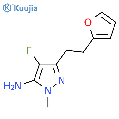 4-fluoro-3-2-(furan-2-yl)ethyl-1-methyl-1H-pyrazol-5-amine structure