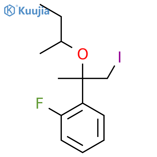 1-2-(butan-2-yloxy)-1-iodopropan-2-yl-2-fluorobenzene structure