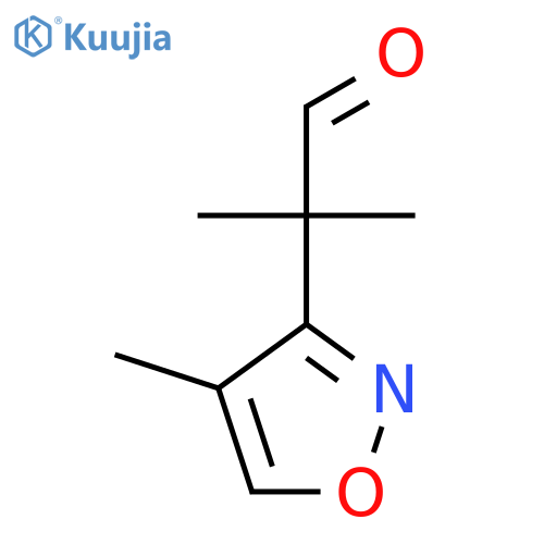 2-methyl-2-(4-methyl-1,2-oxazol-3-yl)propanal structure