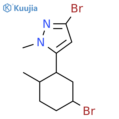 3-bromo-5-(5-bromo-2-methylcyclohexyl)-1-methyl-1H-pyrazole structure