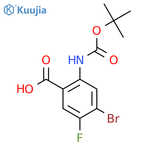 4-bromo-2-{(tert-butoxy)carbonylamino}-5-fluorobenzoic acid structure