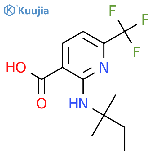 2-(2-methylbutan-2-yl)amino-6-(trifluoromethyl)pyridine-3-carboxylic acid structure