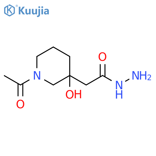 2-(1-acetyl-3-hydroxypiperidin-3-yl)acetohydrazide structure