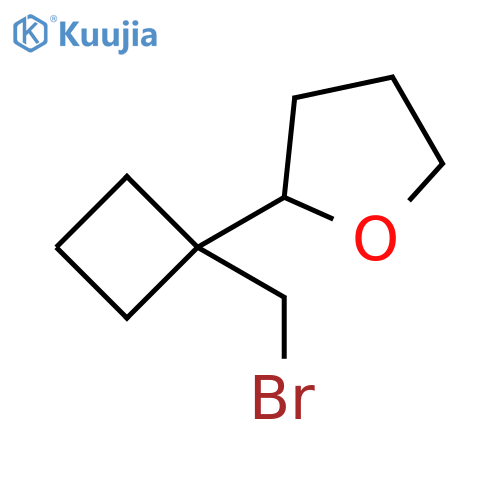 Furan, 2-[1-(bromomethyl)cyclobutyl]tetrahydro- structure