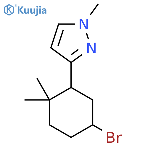 3-(5-bromo-2,2-dimethylcyclohexyl)-1-methyl-1H-pyrazole structure