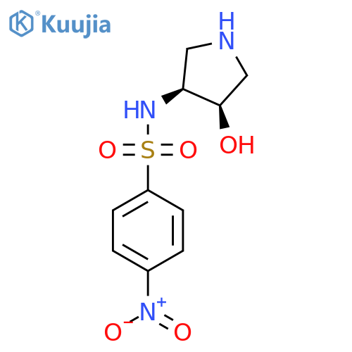 rac-N-(3R,4S)-4-hydroxypyrrolidin-3-yl-4-nitrobenzene-1-sulfonamide structure