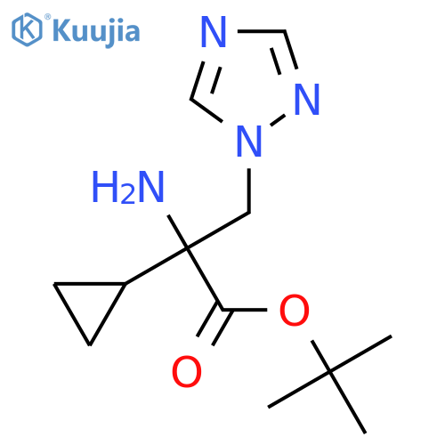 tert-butyl 2-amino-2-cyclopropyl-3-(1H-1,2,4-triazol-1-yl)propanoate structure
