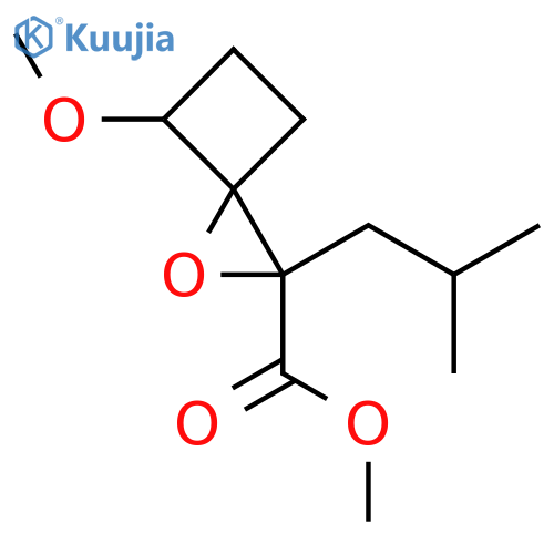 Methyl 4-methoxy-2-(2-methylpropyl)-1-oxaspiro[2.3]hexane-2-carboxylate structure