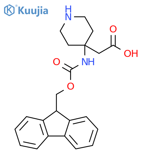 2-4-({(9H-fluoren-9-yl)methoxycarbonyl}amino)piperidin-4-ylacetic acid structure