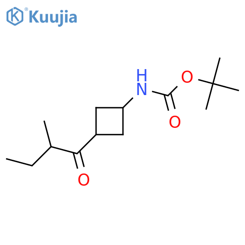 tert-butyl N-[3-(2-methylbutanoyl)cyclobutyl]carbamate structure