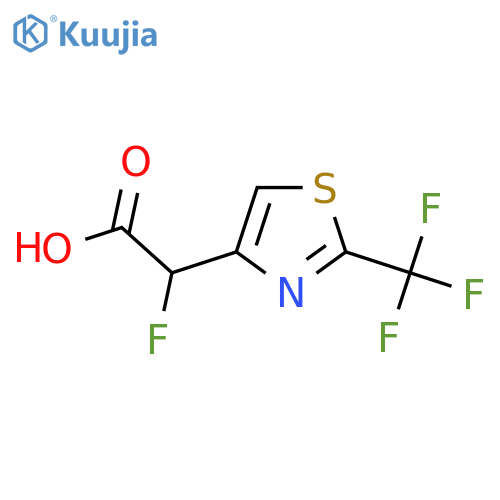 2-fluoro-2-2-(trifluoromethyl)-1,3-thiazol-4-ylacetic acid structure