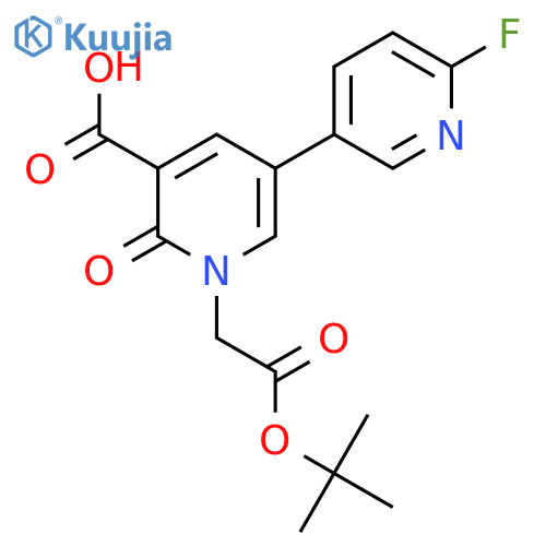 1-[2-(Tert-butoxy)-2-oxoethyl]-6'-fluoro-6-oxo-1,6-dihydro-[3,3'-bipyridine]-5-carboxylic acid structure