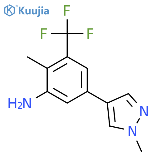 2-methyl-5-(1-methyl-1H-pyrazol-4-yl)-3-(trifluoromethyl)aniline structure