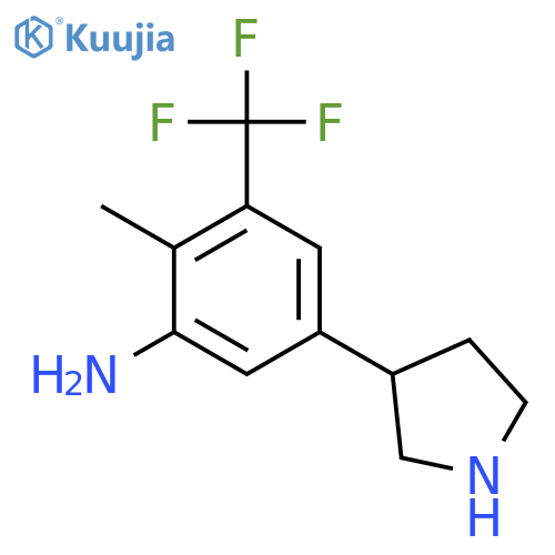 2-Methyl-5-(pyrrolidin-3-yl)-3-(trifluoromethyl)aniline structure