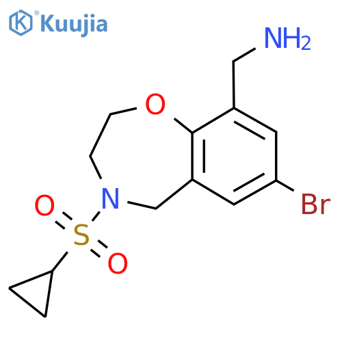 [7-Bromo-4-(cyclopropanesulfonyl)-2,3,4,5-tetrahydro-1,4-benzoxazepin-9-yl]methanamine structure
