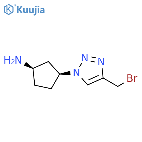 Cyclopentanamine, 3-[4-(bromomethyl)-1H-1,2,3-triazol-1-yl]-, (1R,3S)-rel- structure