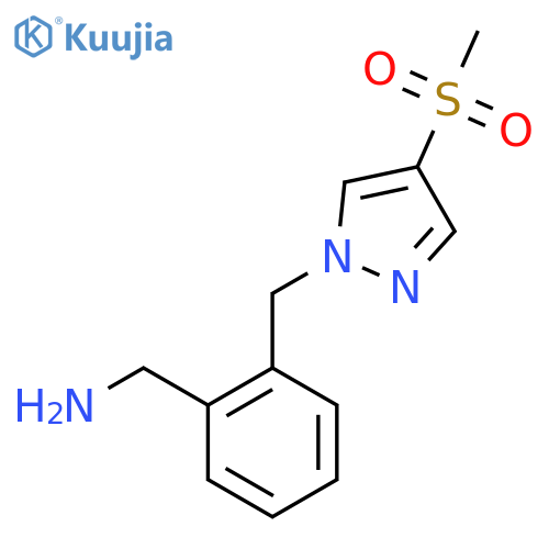 {2-(4-methanesulfonyl-1H-pyrazol-1-yl)methylphenyl}methanamine structure