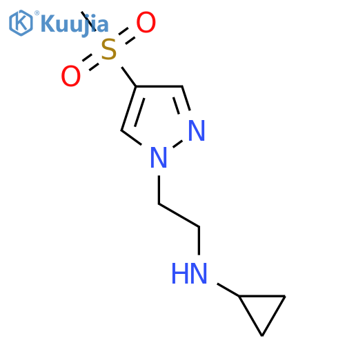 N-2-(4-methanesulfonyl-1H-pyrazol-1-yl)ethylcyclopropanamine structure