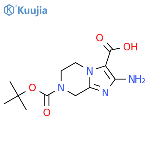 2-amino-7-(tert-butoxy)carbonyl-5H,6H,7H,8H-imidazo1,2-apyrazine-3-carboxylic acid structure