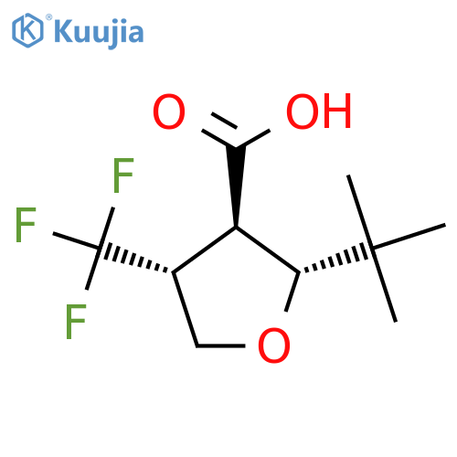 rac-(2R,3R,4R)-2-tert-butyl-4-(trifluoromethyl)oxolane-3-carboxylic acid structure