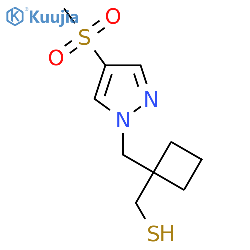{1-(4-methanesulfonyl-1H-pyrazol-1-yl)methylcyclobutyl}methanethiol structure