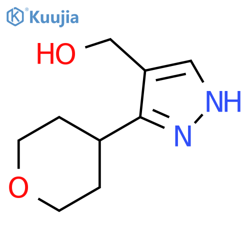 (5-(tetrahydro-2H-pyran-4-yl)-1H-pyrazol-4-yl)methanol structure