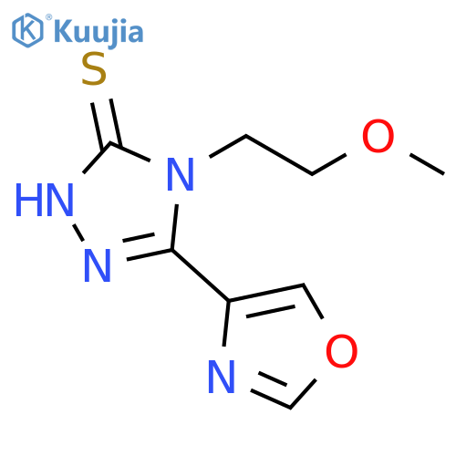 3H-1,2,4-Triazole-3-thione, 2,4-dihydro-4-(2-methoxyethyl)-5-(4-oxazolyl)- structure