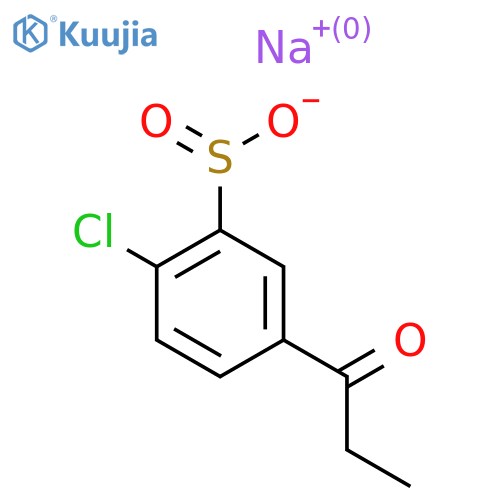 Sodium 2-chloro-5-propanoylbenzene-1-sulfinate structure
