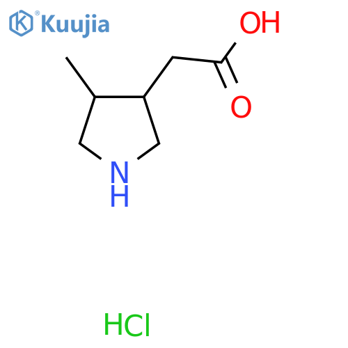 rac-2-[(3R,4R)-4-methylpyrrolidin-3-yl]acetic acid hydrochloride, trans structure