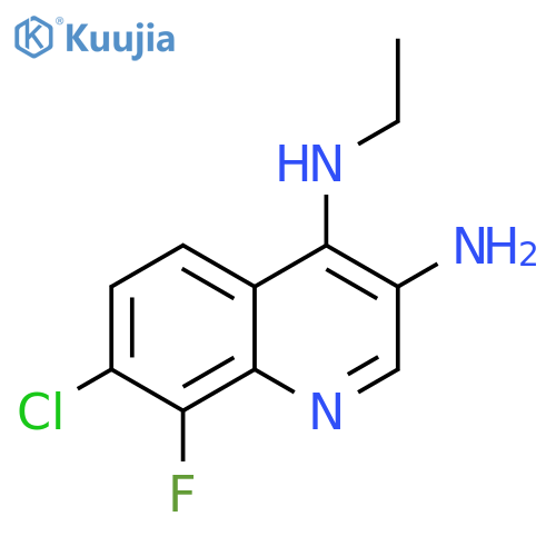 3,4-Quinolinediamine, 7-chloro-N4-ethyl-8-fluoro- structure