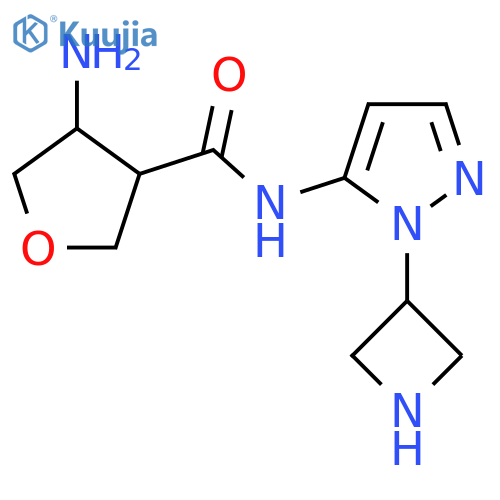 4-amino-N-1-(azetidin-3-yl)-1H-pyrazol-5-yloxolane-3-carboxamide structure