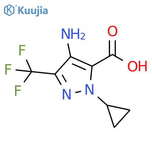 1H-Pyrazole-5-carboxylic acid, 4-amino-1-cyclopropyl-3-(trifluoromethyl)- structure