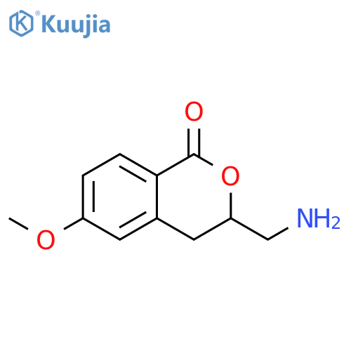 1H-2-Benzopyran-1-one, 3-(aminomethyl)-3,4-dihydro-6-methoxy- structure