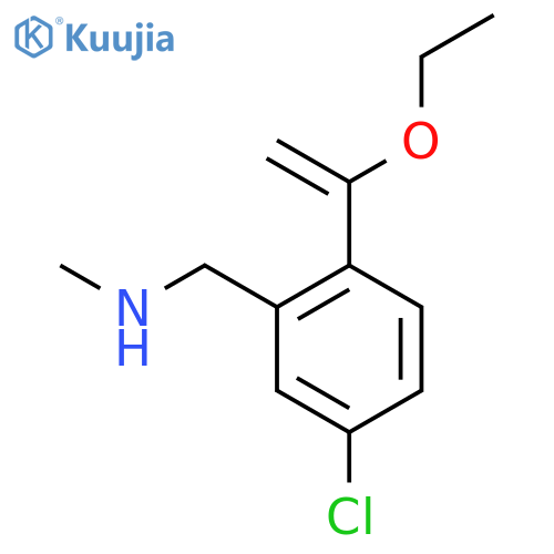 {[5-Chloro-2-(1-ethoxyethenyl)phenyl]methyl}(methyl)amine structure
