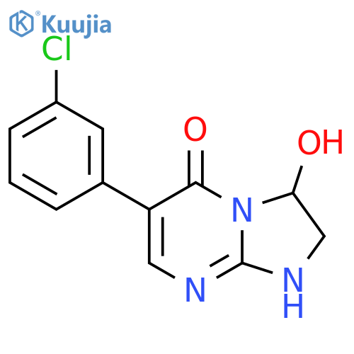 6-(3-chlorophenyl)-3-hydroxy-1H,2H,3H,5H-imidazolidino[1,2-a]pyrimidin-5-one structure
