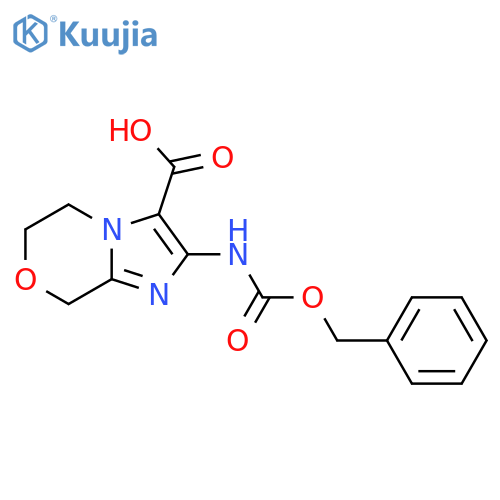 2-{[(benzyloxy)carbonyl]amino}-5H,6H,8H-imidazo[2,1-c][1,4]oxazine-3-carboxylic acid structure