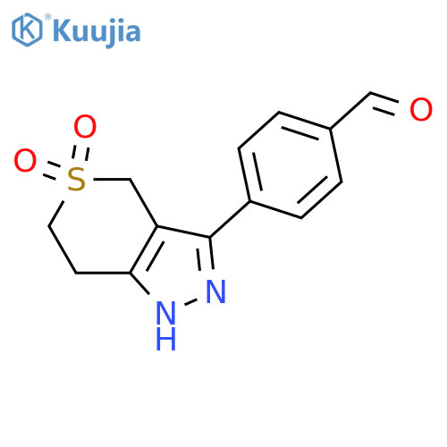 4-{5,5-dioxo-2H,4H,6H,7H-5lambda6-thiopyrano[4,3-c]pyrazol-3-yl}benzaldehyde structure