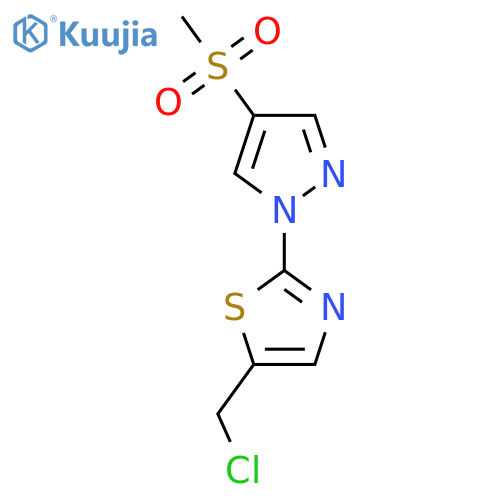 5-(chloromethyl)-2-(4-methanesulfonyl-1H-pyrazol-1-yl)-1,3-thiazole structure