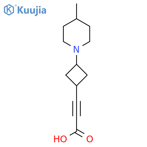 3-[3-(4-Methylpiperidin-1-yl)cyclobutyl]prop-2-ynoic acid structure